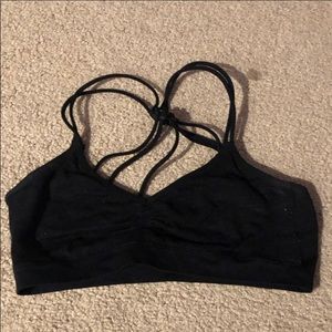 Live love dream strappy black bralette